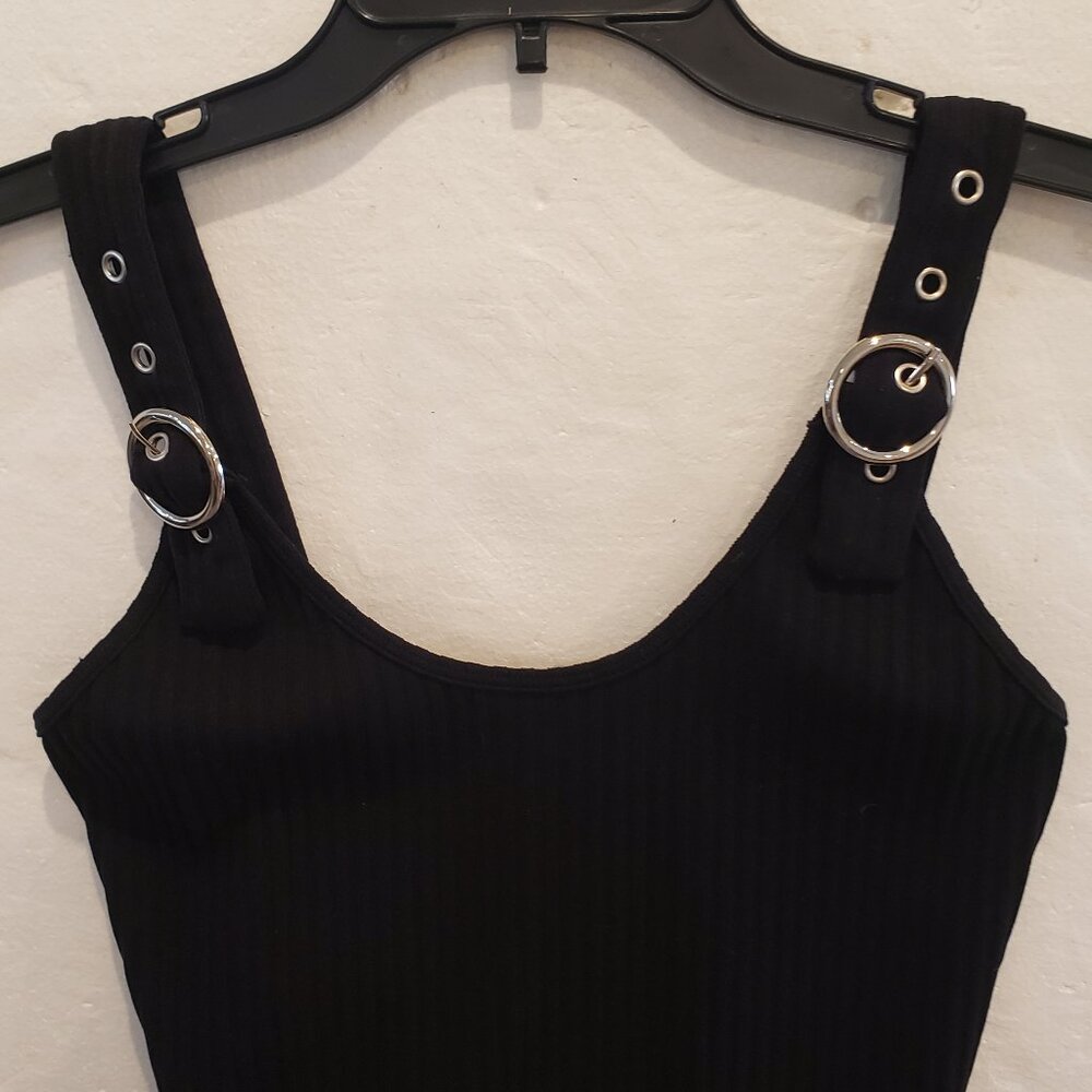 Bella Seamless Adjustable Stretch Tank Top with Silver Hardware
